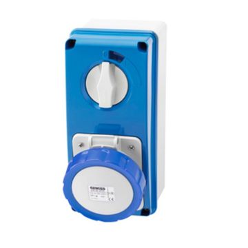 32A 2P+E 230V Ver. Int. Soc IP67 6H