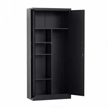 Steel Swing Door Inner Handle Wardrobe Cupboard Locker - Black