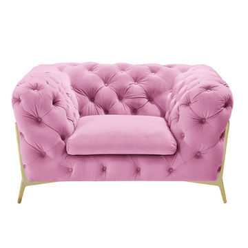 Arcadia Modern 1 Seater Sofa Pink