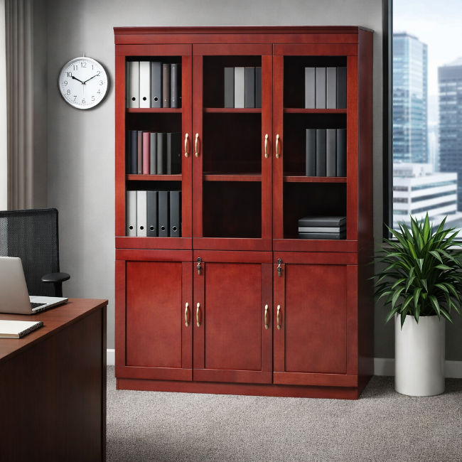 QandAHome-Zyarah 3-Door Filing Cabinet