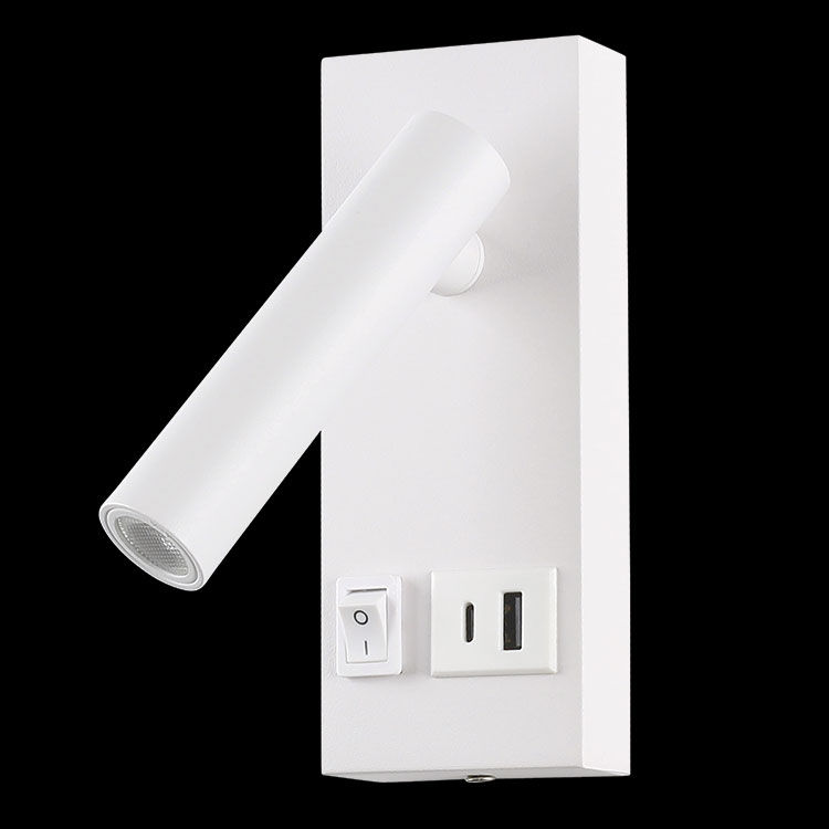 230v 2W LED Reading Light with USB & USB-C Port
