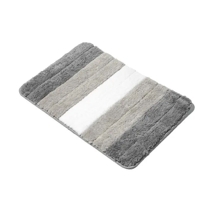 Woodly Bath Mat, Microfibre, Antislip, Grey, 610mm x 430mm