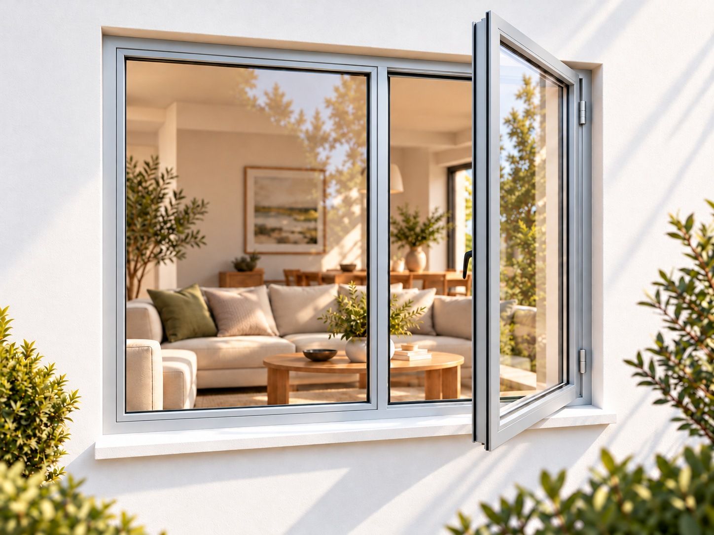Kenzo Premium Side-Hung Aluminium Window - Silver, 1500 1200 mm, Right Side Opener
