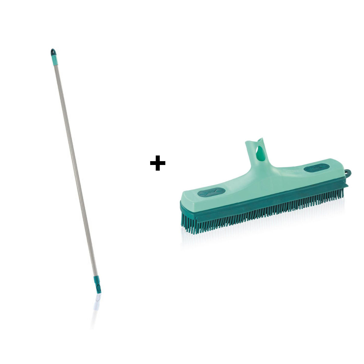 Leifheit Click System Rubber Broom with Steel Handle