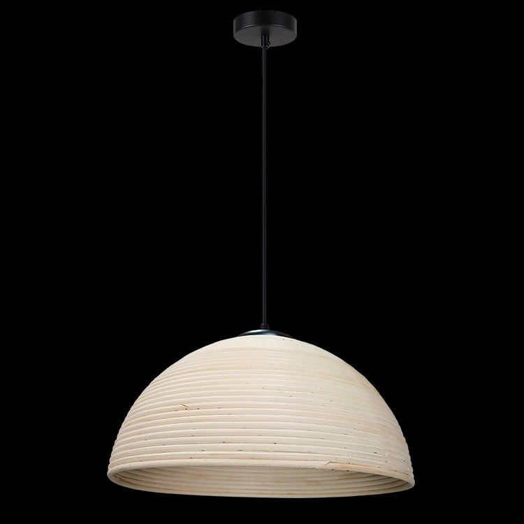 230v 40W E27 Medium Rattan Tube Pendant (Natural Rattan Wood)