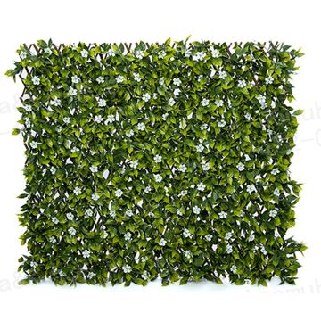 Artificial Foliage UV Protected - Trellis / Expandable White Blossom - 1m x 2m