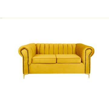Latina 2 Seater Stripe Couch - Yellow