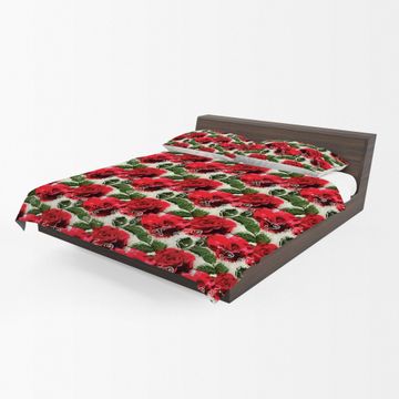 Red Roses and Pearls Duvet Cover Set Double