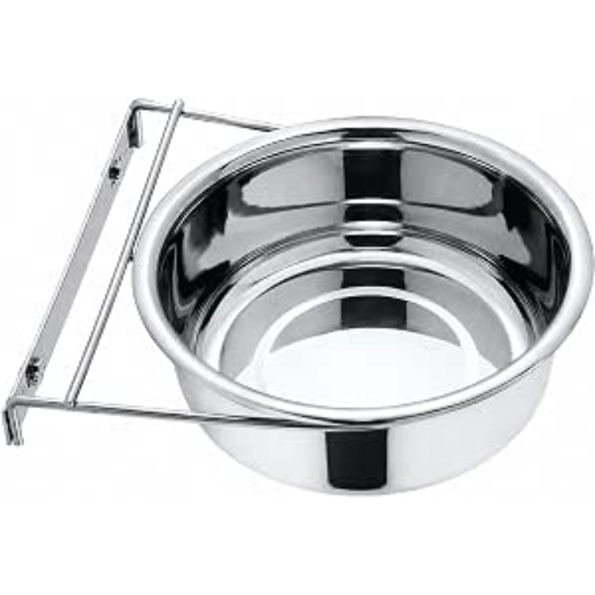 Stainless Steel Coop Cup with Clamp 900ml Bird Cage Food Water Feeder