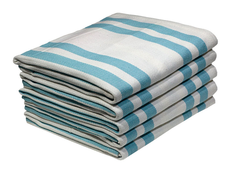 Multipurpose, Easy Fit, Absorbent Kitchen Towel - Design 2427 - 046x071cms - (05 Pc Pack) - Stripes - Pastel Turquoise