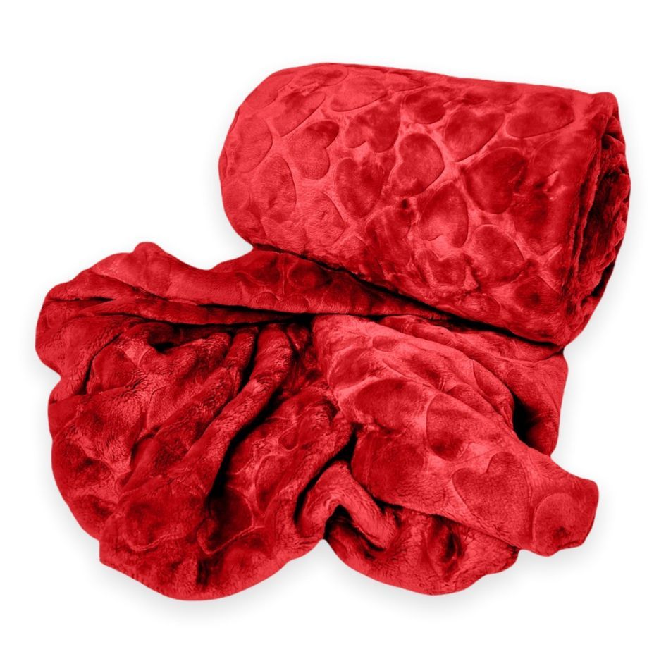 Nu Dekor - Rainbow Winter Fleece Blanket - 180 x 210cm - Wine Red
