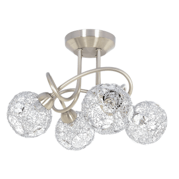 Sinclair 4 Light Satin Nickel Ceiling Light