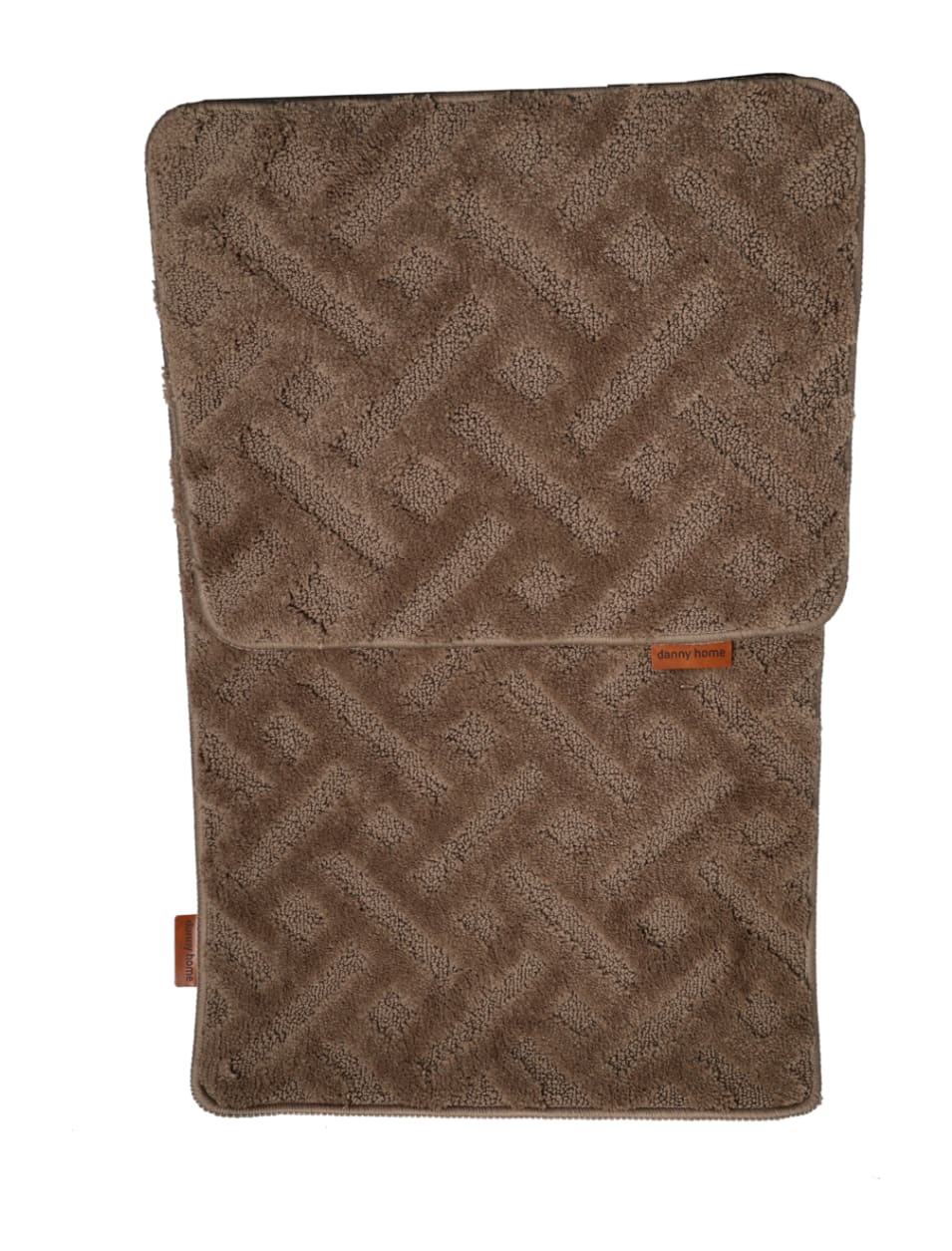 Brown 2Pcs Bathroom Mat Set