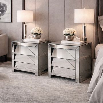 Prestige Home - Windsel Mirrored Pedestals - Set of 2