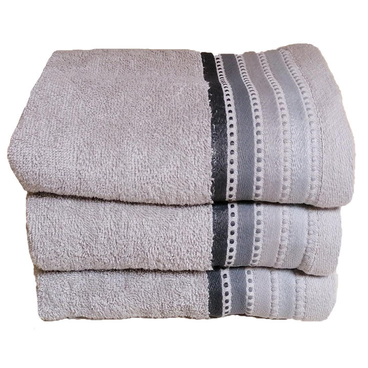 Royal Turkish Collection -450gsm -100% Cotton -Bath Sheet -Grey -Pack of 3