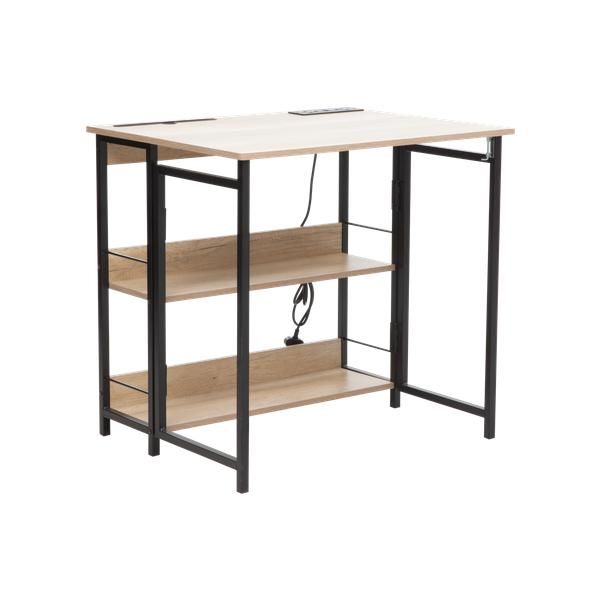 Everfurn Viron Folding Desk with x2 prong plugs and USB