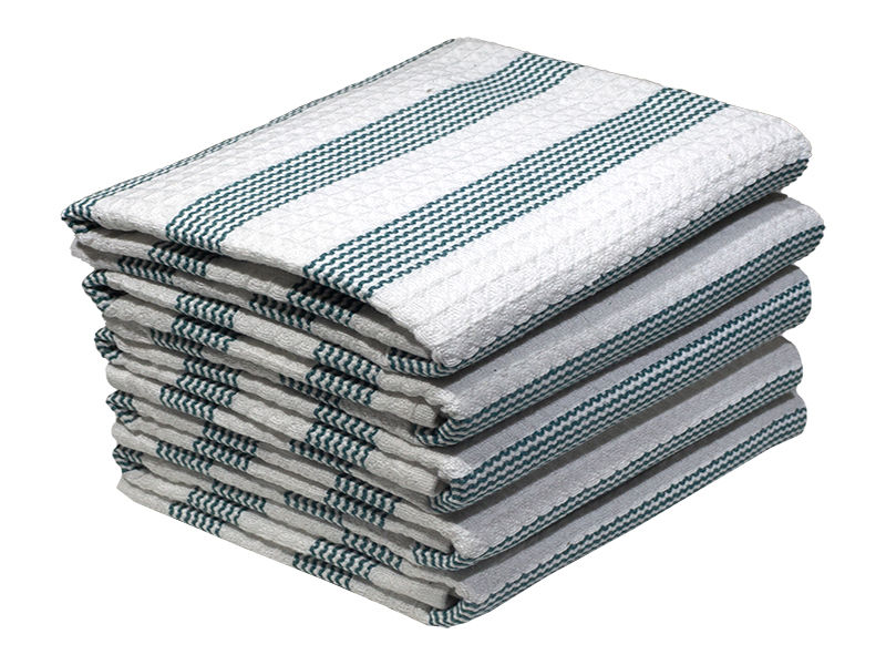 Multipurpose, Easy Fit, Absorbent Kitchen Towel - Design 2330 - 049x067cms - (05 Pc Pack) - Stripes - Hunter Green