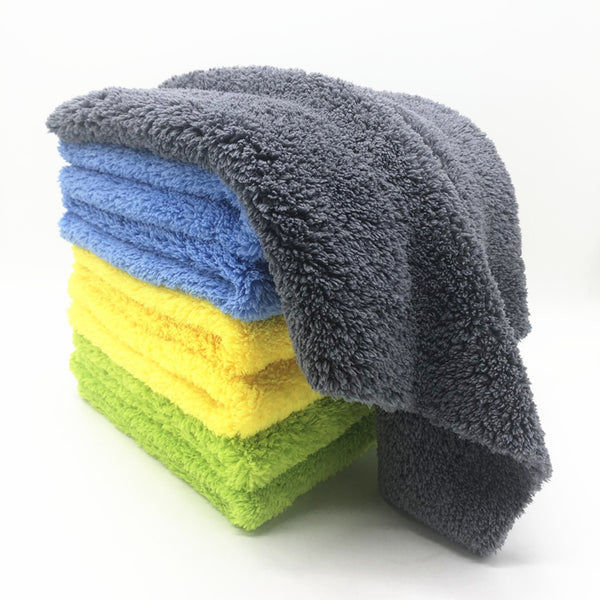 500gsm Car Waxing Plush Towel Rag 2pcs