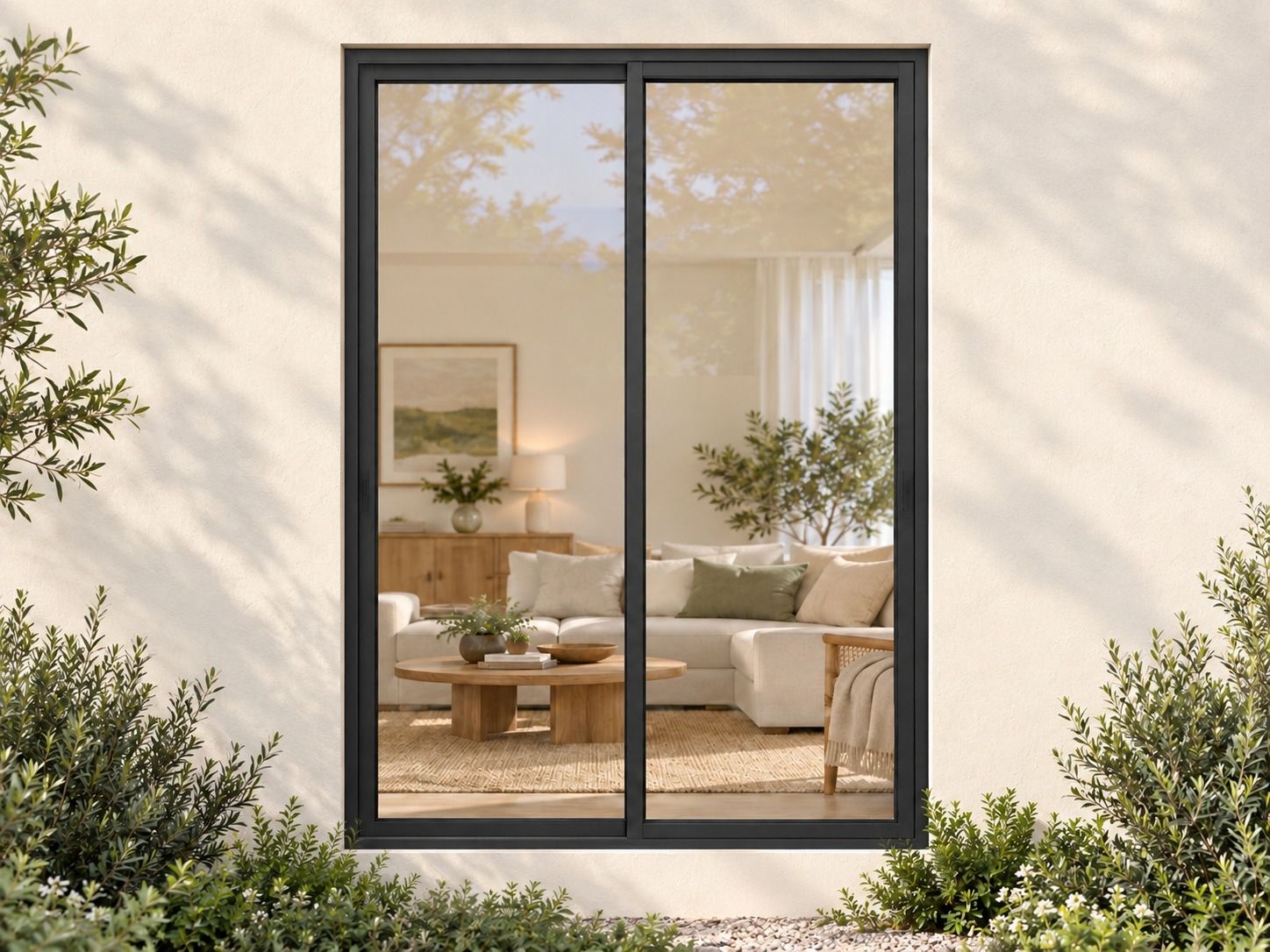 Kenzo Aluminium Sliding Window - Charcoal, 900 1200 mm, Two Sliding Panels