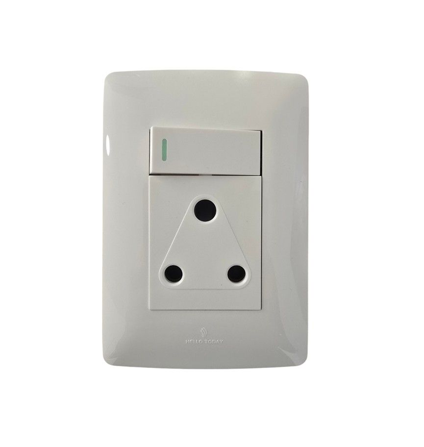 HT Single Wall Plug Socket 16A 250V 4x2 - White