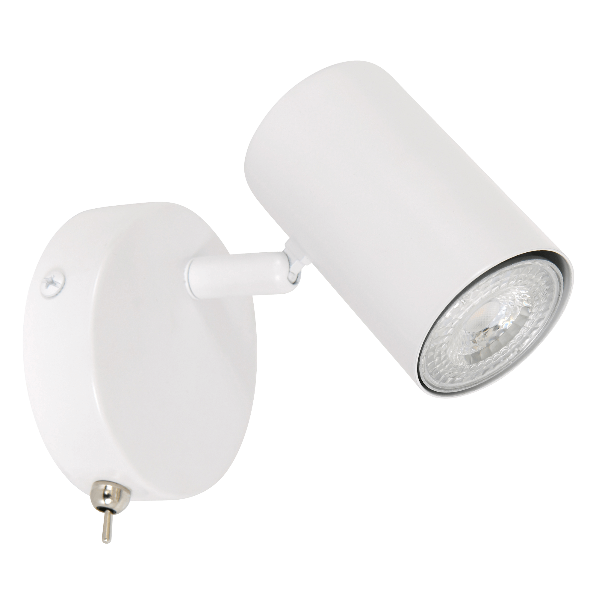 Zebbies Lighting Harper 1 Light White Spot Light with On/Off Switch