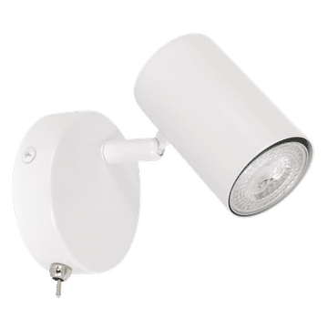 Zebbies Lighting Harper 1 Light White Spot Light with On/Off Switch