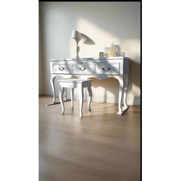White Dressing Table with 3 Drawers & Free Stool