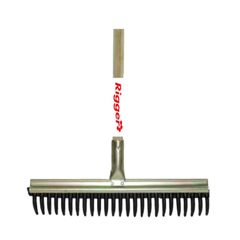 RIGGER Garden Rake Rubber Economy With Wooden Handle