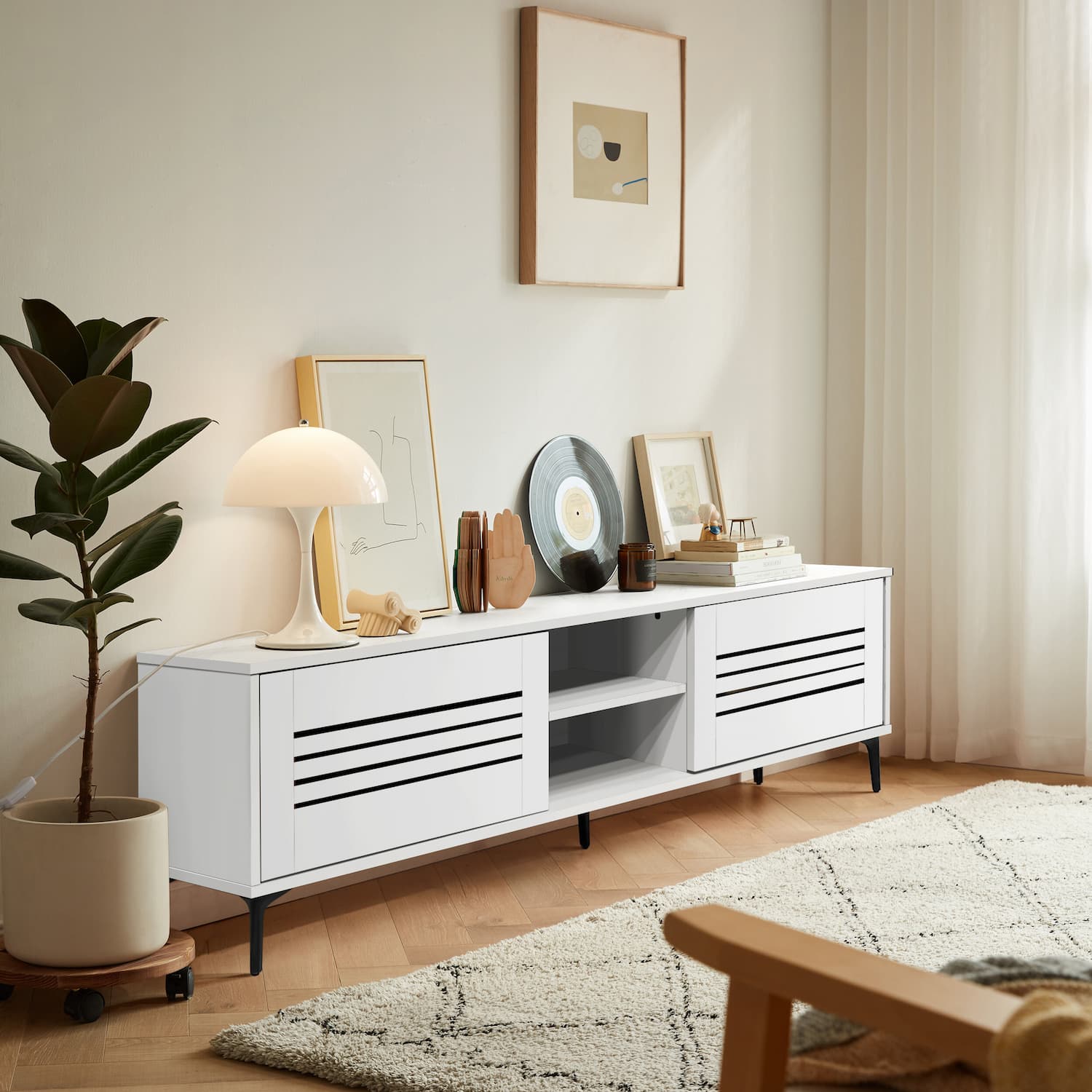 Olinda TV Stand White 160cm