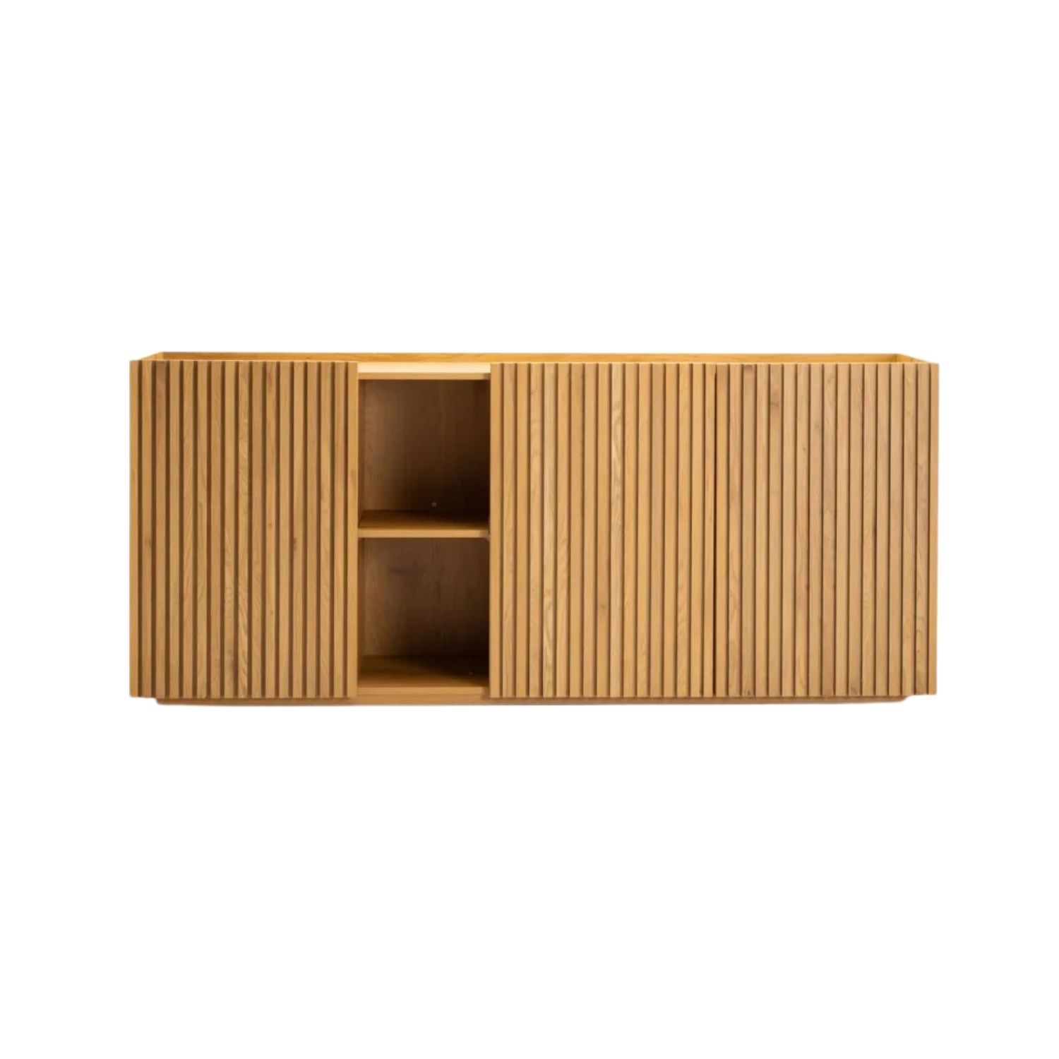 3-Door Oak Sideboard With Adjustable Shelves