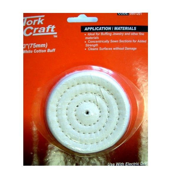 Tork Craft - Cotton Buff Only 75mm Carded - 3 Pack