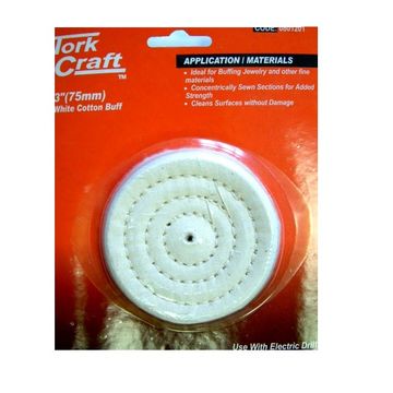 Tork Craft - Cotton Buff Only 75mm Carded - 8 Pack