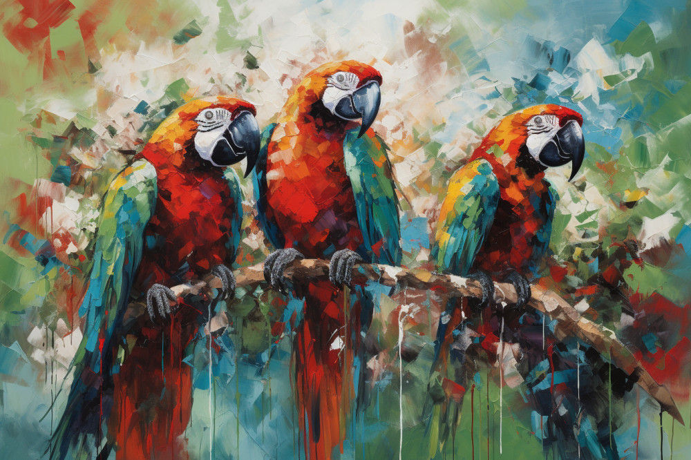 Canvas Wall Art - Vibrant Splashes Color  Green - A1116 - [120 x 80 cm]