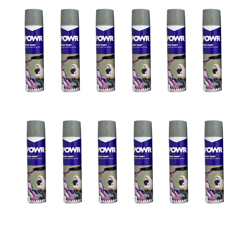 Powr Spray Paint STD 300ml Tin Grey Primer ( 12 Pack )