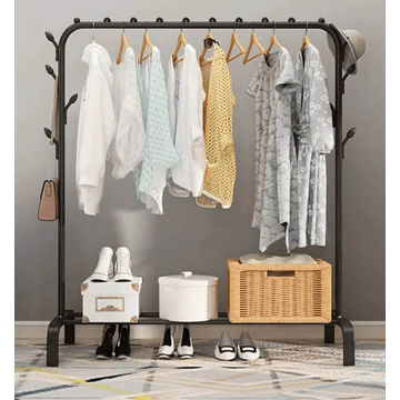 Drying Rack Metal Garment Clothing Rack With Shelf for Shoes
