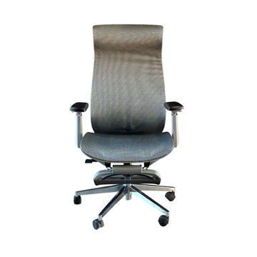 KC FURN Rexine Mesh Highback Office Chair with Footrest