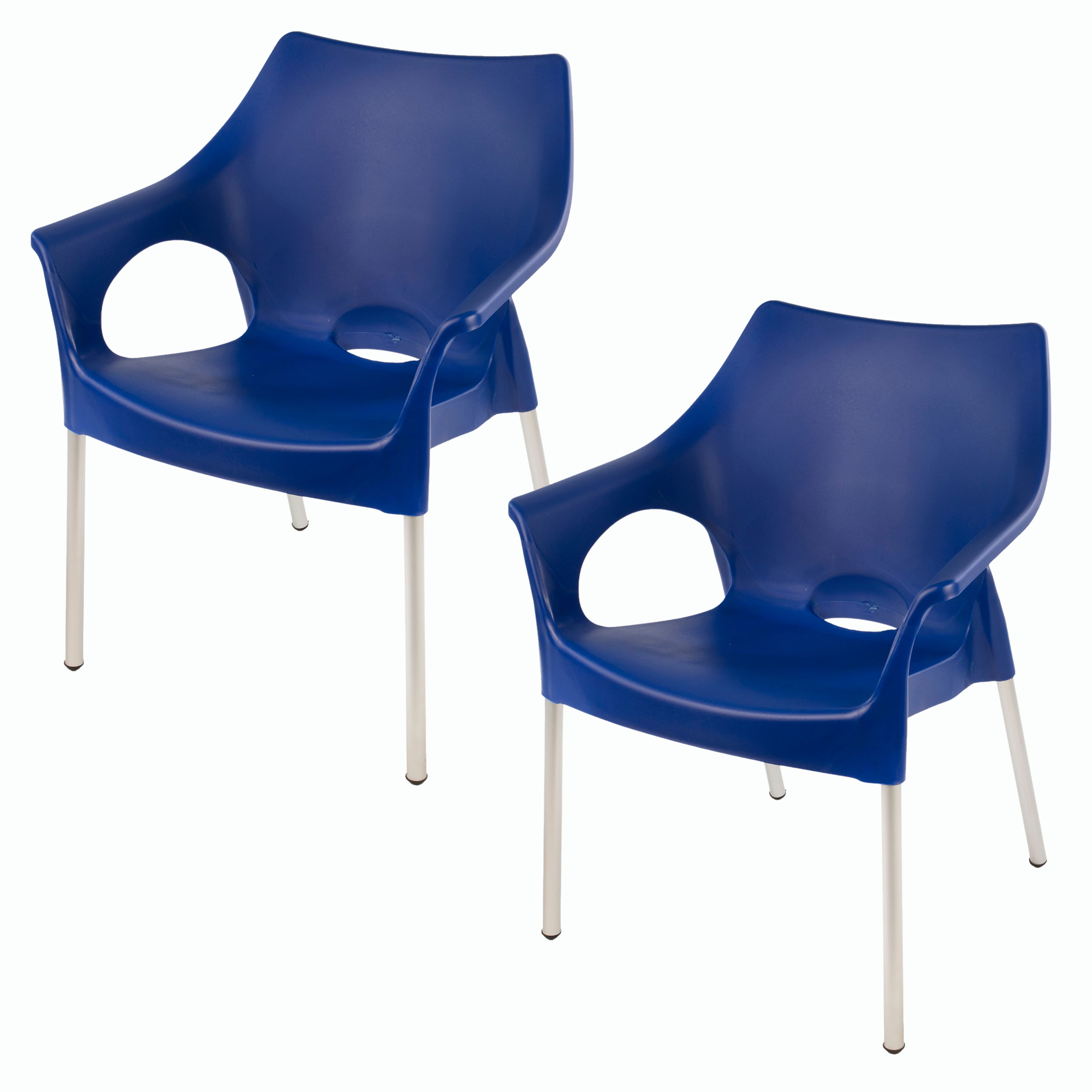 Dublin Café Chair/Patio Chair/ Garden Chair / Stacking Chair - RED - Set of 2