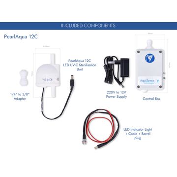 Aquisense Pearl Aqua Micro 12C LED UV-C Under Counter Water Steriliser (White)