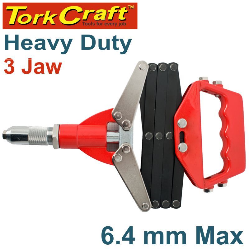 Lazy Tong Hand Riveter  6.4Mm Max 3 Jaw H/Duty