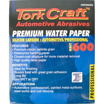 Premium Waterproof Paper  600 Grit 230  X 280 (50 Piece) Automotive