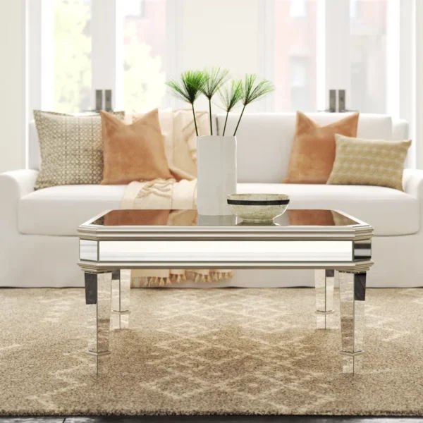 QandAHome-Elegant Mirrored Coffee Table