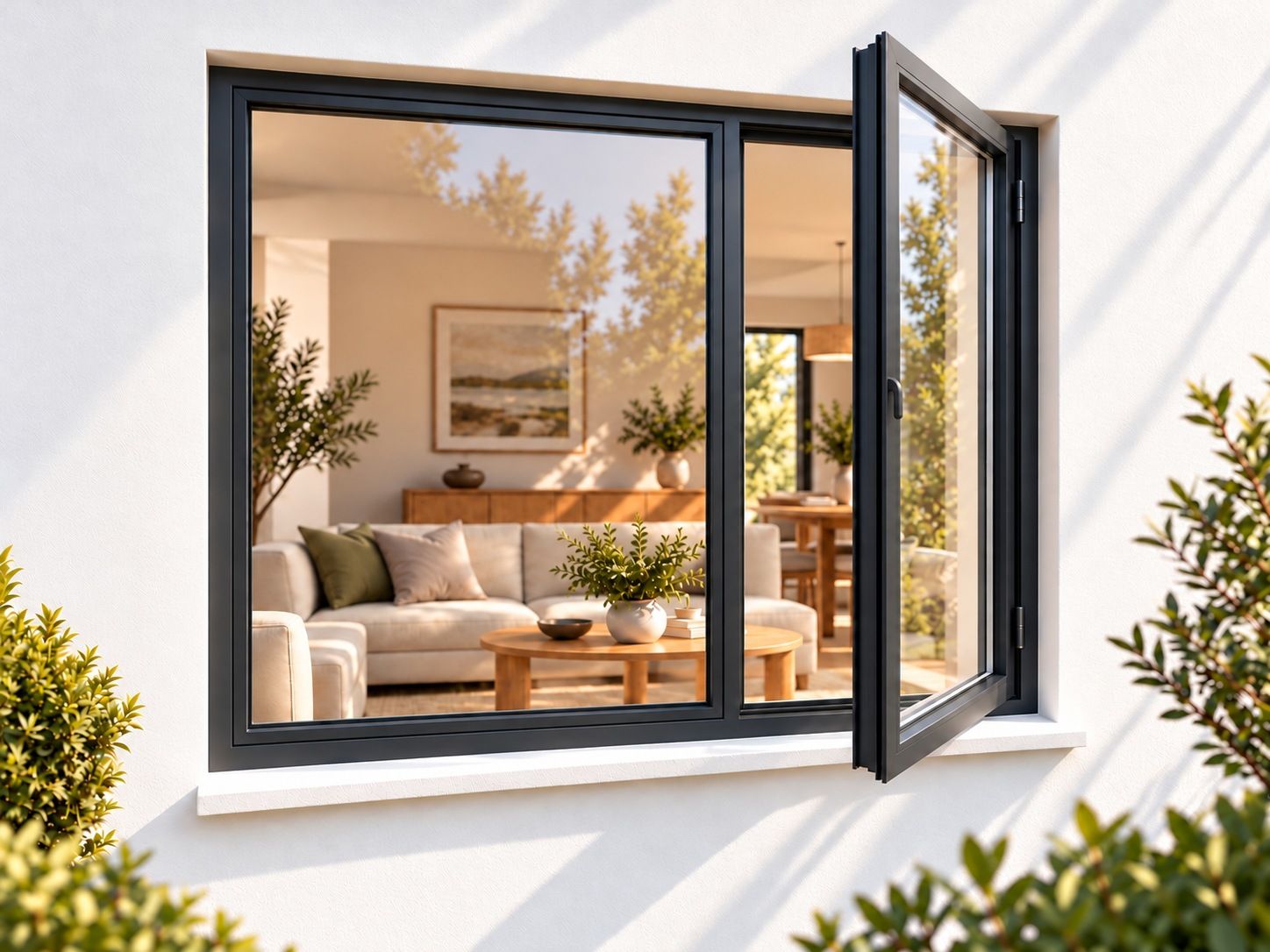 Kenzo Premium Side-Hung Aluminium Window - Charcoal, 1800 1200 mm, Right Side Opener