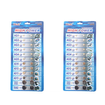 Cell Battery Set 3V- CR2025 CR2032 CR2016 AG13 AG12 AG10 AG5 AG4 AG3 AG1 - 2 Packs