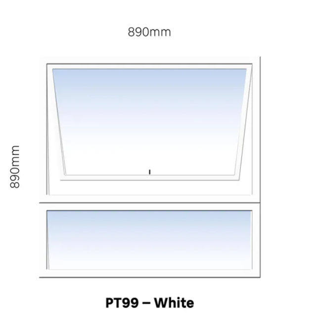 GreenLine interiors White Aluminum PT99 1 vent W900MM x H900MM