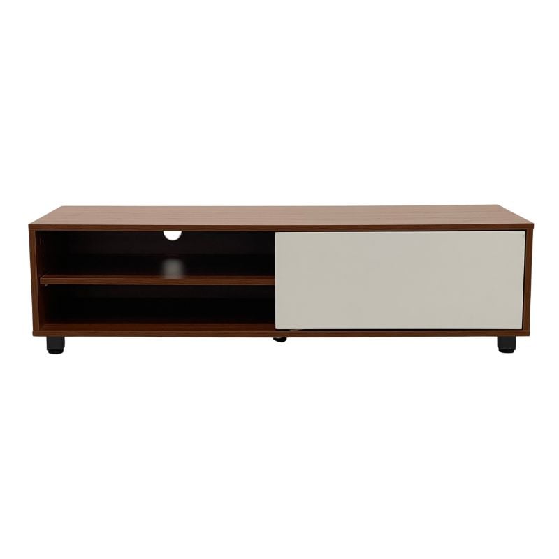 Bragg Adana TV Stand, Brown with White Door