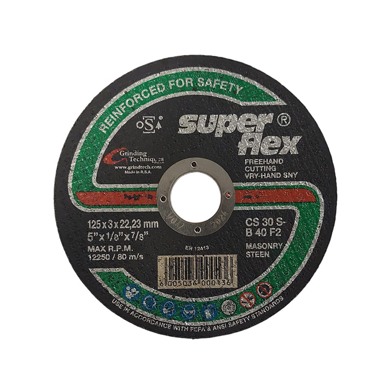 SUPERFLEX Abrasive Disc Cutting Stone 125mm x 3mm x 22.2mm