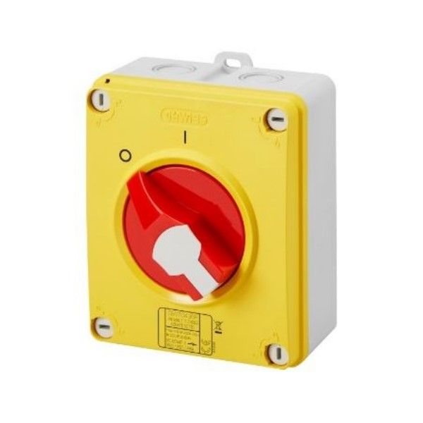 4P 16A RED/YEL HAND INCL.ISOLATOR IP69