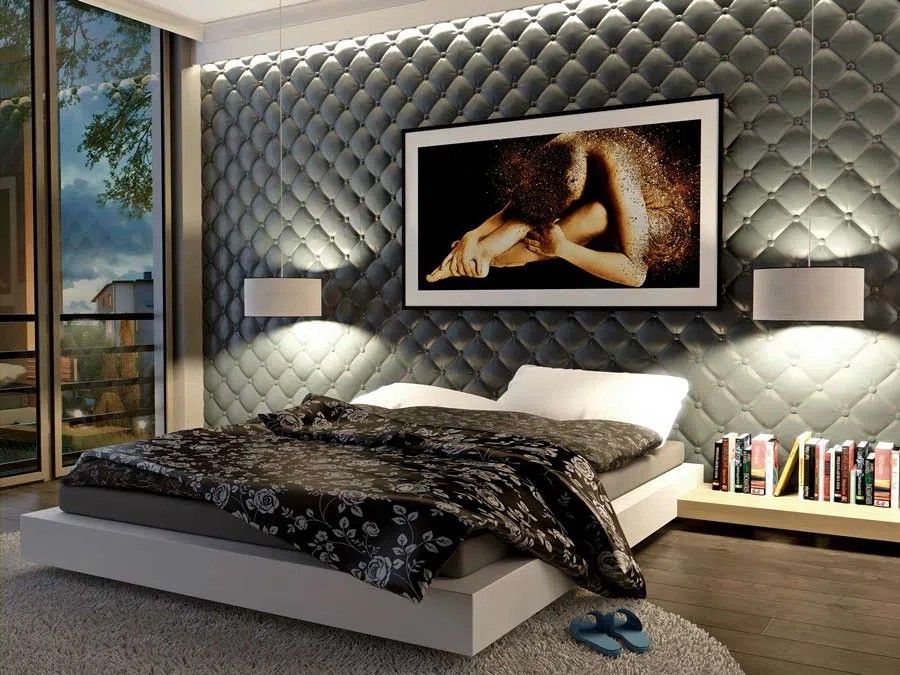 Leather Style 3D Wall Panel 500x500x25mm Set of 4