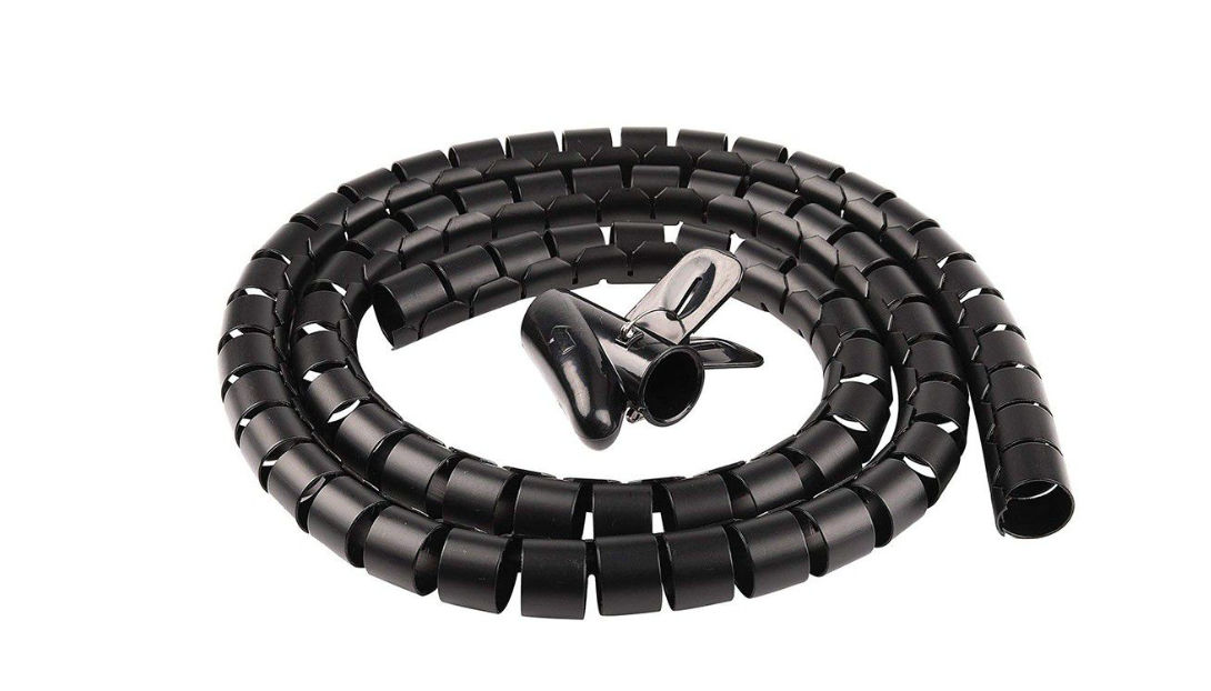 Cable Organizer Coiled Tube Sleeve - Black