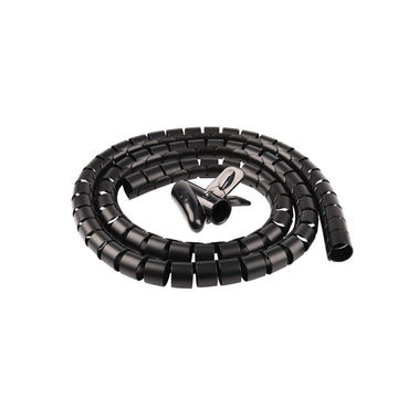 Cable Organizer Coiled Tube Sleeve - Black